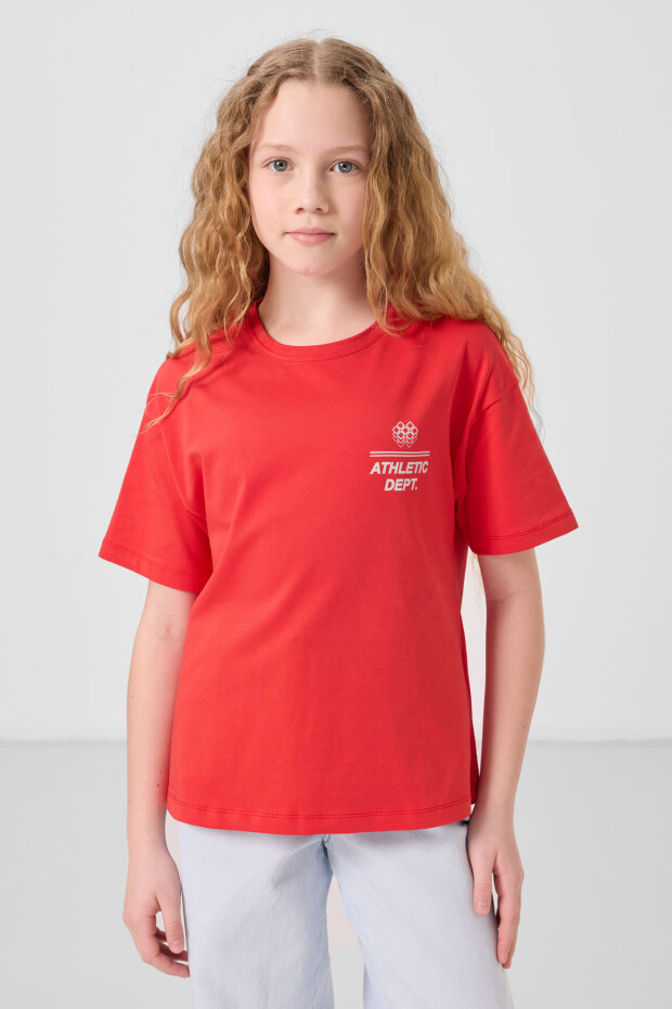 Fiesta Pamuklu O Yaka Rahat Form Fit Baskılı Kız Çocuk T-Shirt - 75178 - 3