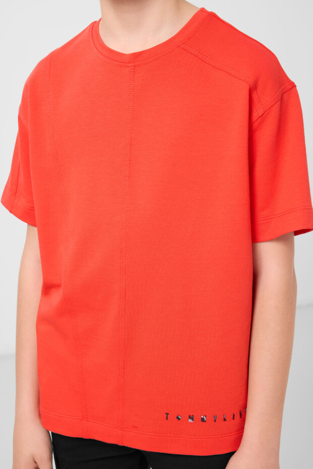 Fiesta Pamuklu Yumuşak Dokulu Oversize Basic Erkek Çocuk T-Shirt - 11297 - 3