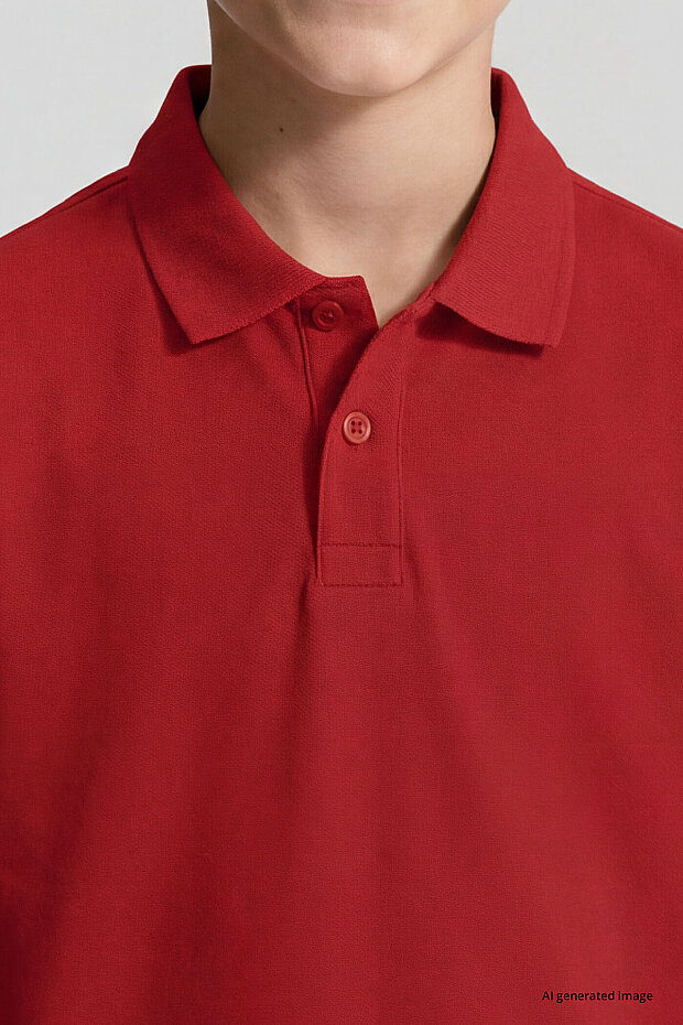 Fiesta Polo Yaka Standart Fit Basic Unisex Çocuk T-Shirt - 11330 - 4