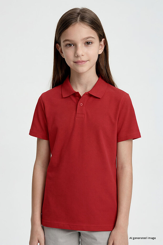 Fiesta Polo Yaka Standart Fit Basic Unisex Çocuk T-Shirt - 11330 - 1