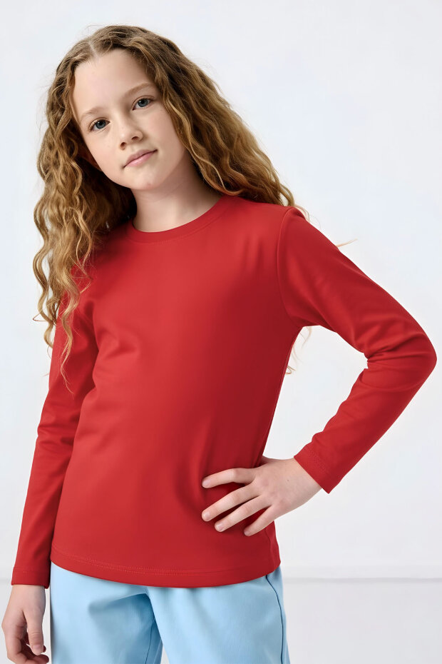 Fiesta O Yaka Standart Fit Basic Uzun Kollu Unisex Çocuk T-Shirt - 11329 - 2