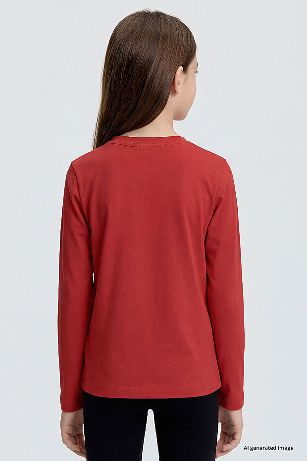 Fiesta O Yaka Standart Fit Basic Uzun Kollu Unisex Çocuk T-Shirt - 11329 - 5