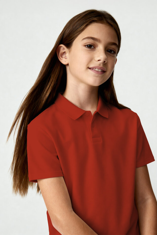 Fiesta Polo Yaka Standart Fit Basic Unisex Çocuk T-Shirt - 11330 - 3