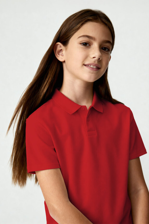 Fiesta Polo Yaka Standart Fit Basic Unisex Çocuk T-Shirt - 11330 - 2