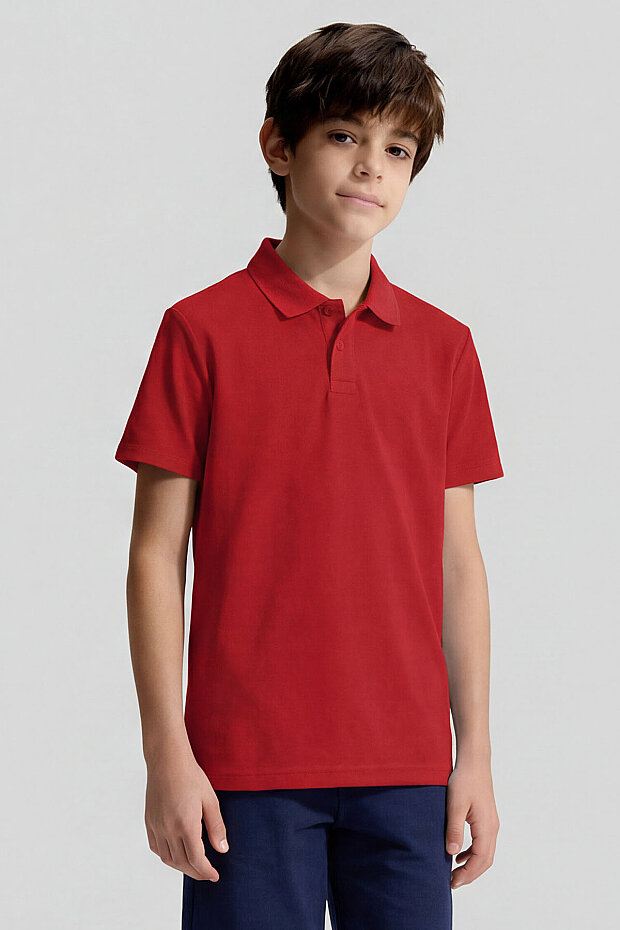 Fiesta Polo Yaka Standart Fit Basic Unisex Çocuk T-Shirt - 11330 - 2