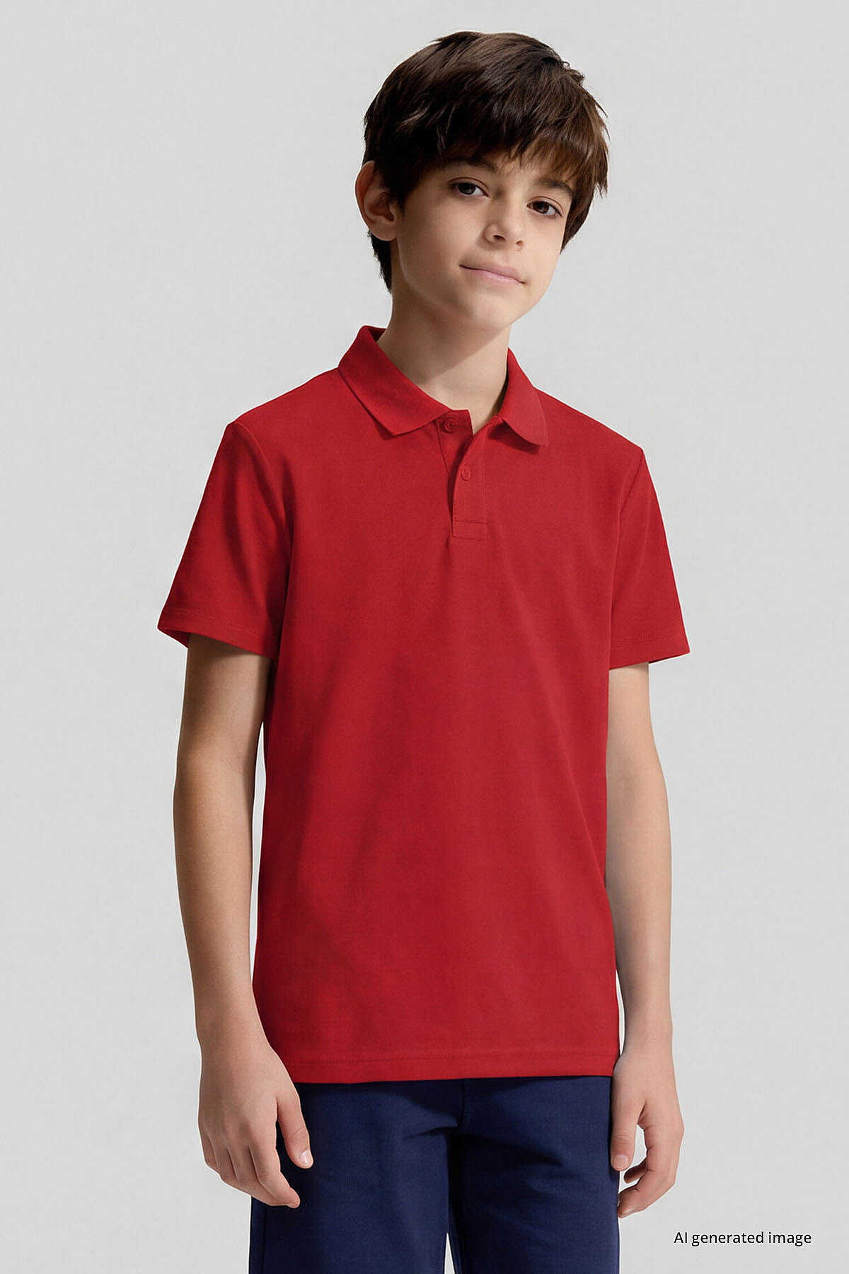 Fiesta Polo Yaka Standart Fit Basic Unisex Çocuk T-Shirt - 11330 - TOMMYLIFE (1)
