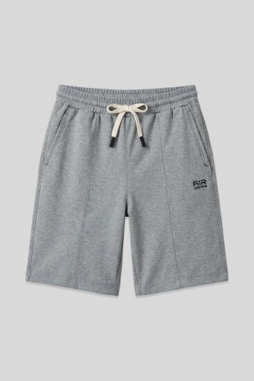 Gri Melanj Pamuklu Kalın Yumuşak Dokulu Standart Fit Basic Erkek Şort - 81277 - Air Jones