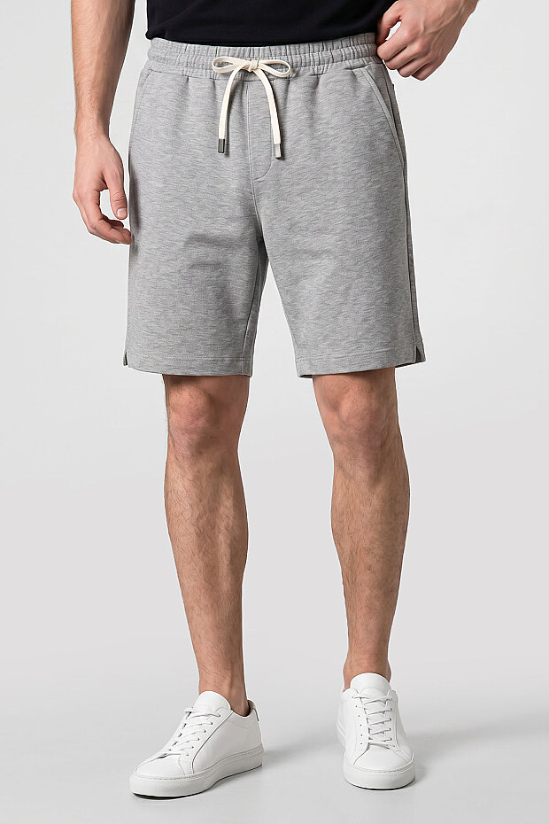 Gri Melanj Standart Fit Basic Arka Cepli Erkek Şort - 81314 - 4