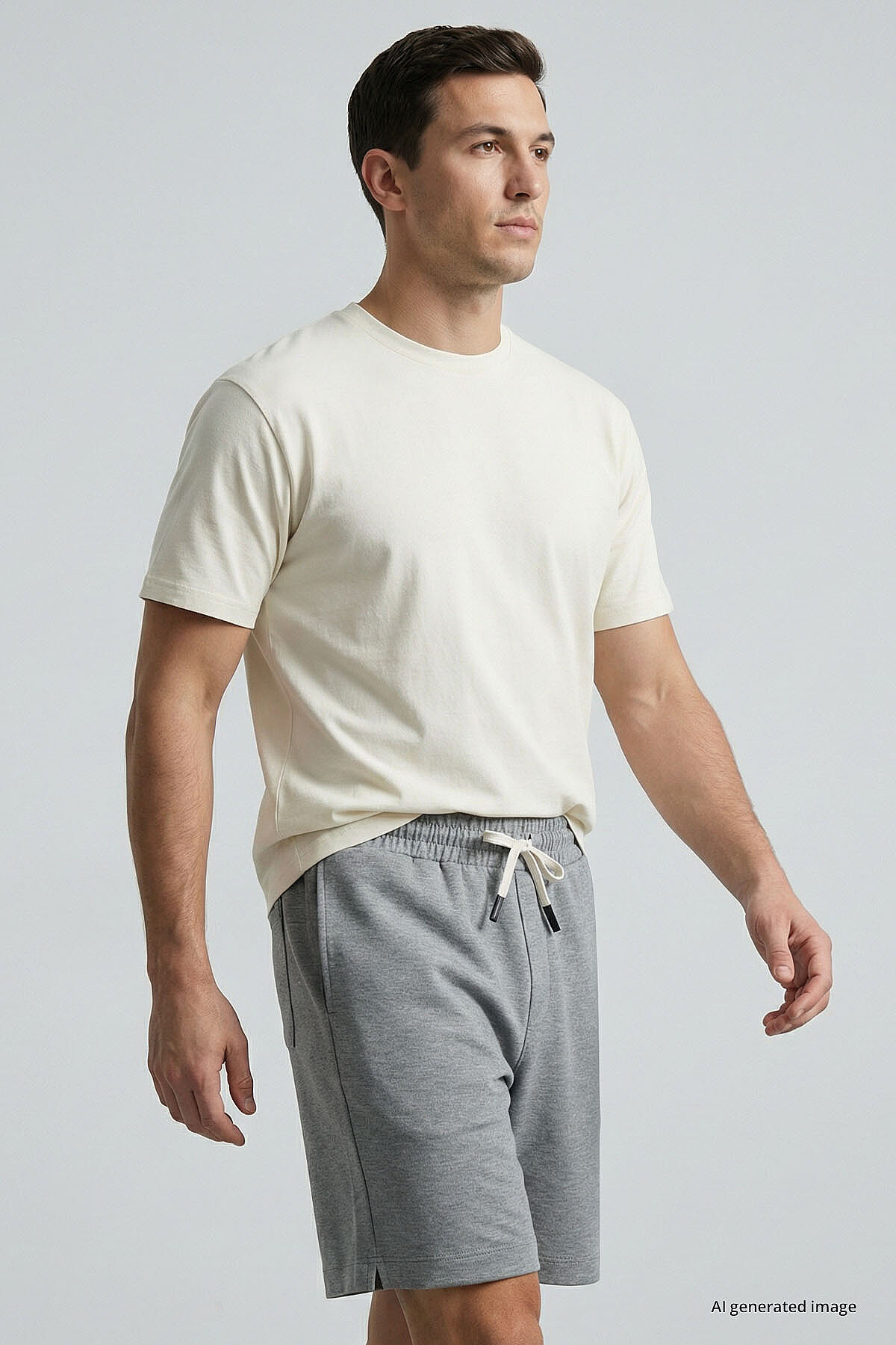 Gri Melanj Standart Fit Basic Arka Cepli Erkek Şort - 81314 - TOMMYLIFE (1)