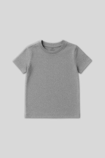 Gri Melanj O Yaka Standart Fit Basic Unisex Çocuk T-Shirt - 11328 - TOMMYLIFE