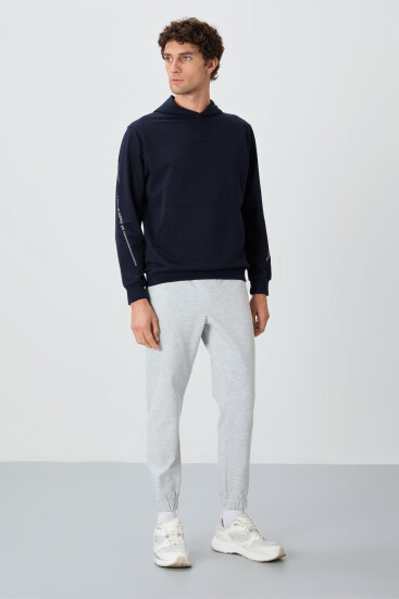 Gri Yüzeyi Dokulu Standart Fit Erkek Eşofman Alt - 82156 - Air Jones (1)