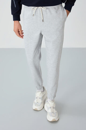 Gri Yüzeyi Dokulu Standart Fit Erkek Eşofman Alt - 82156 - Air Jones