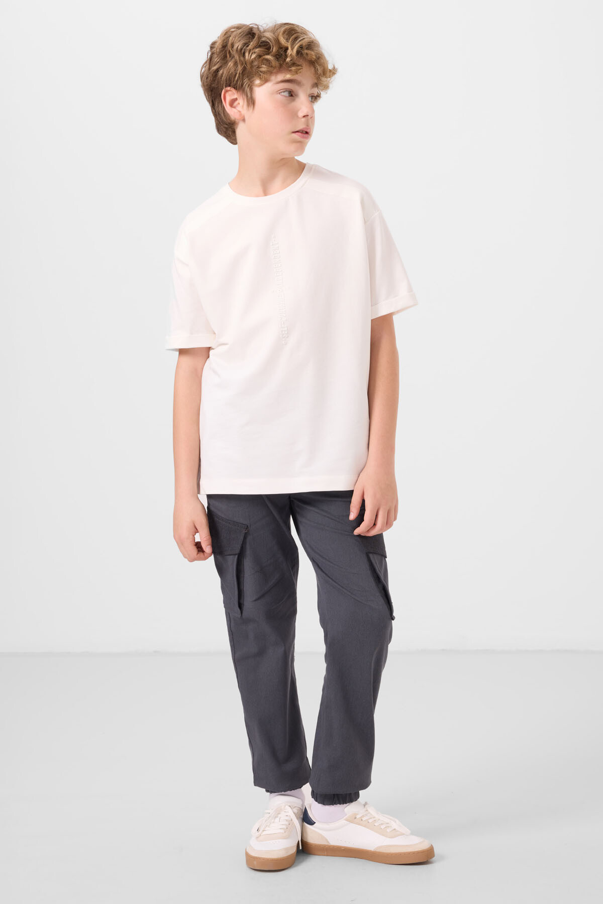 Gri Standart Fit Dokuma Hafif Esnek Chino Erkek Çocuk Pantolon - 11271 - TOMMYLIFE