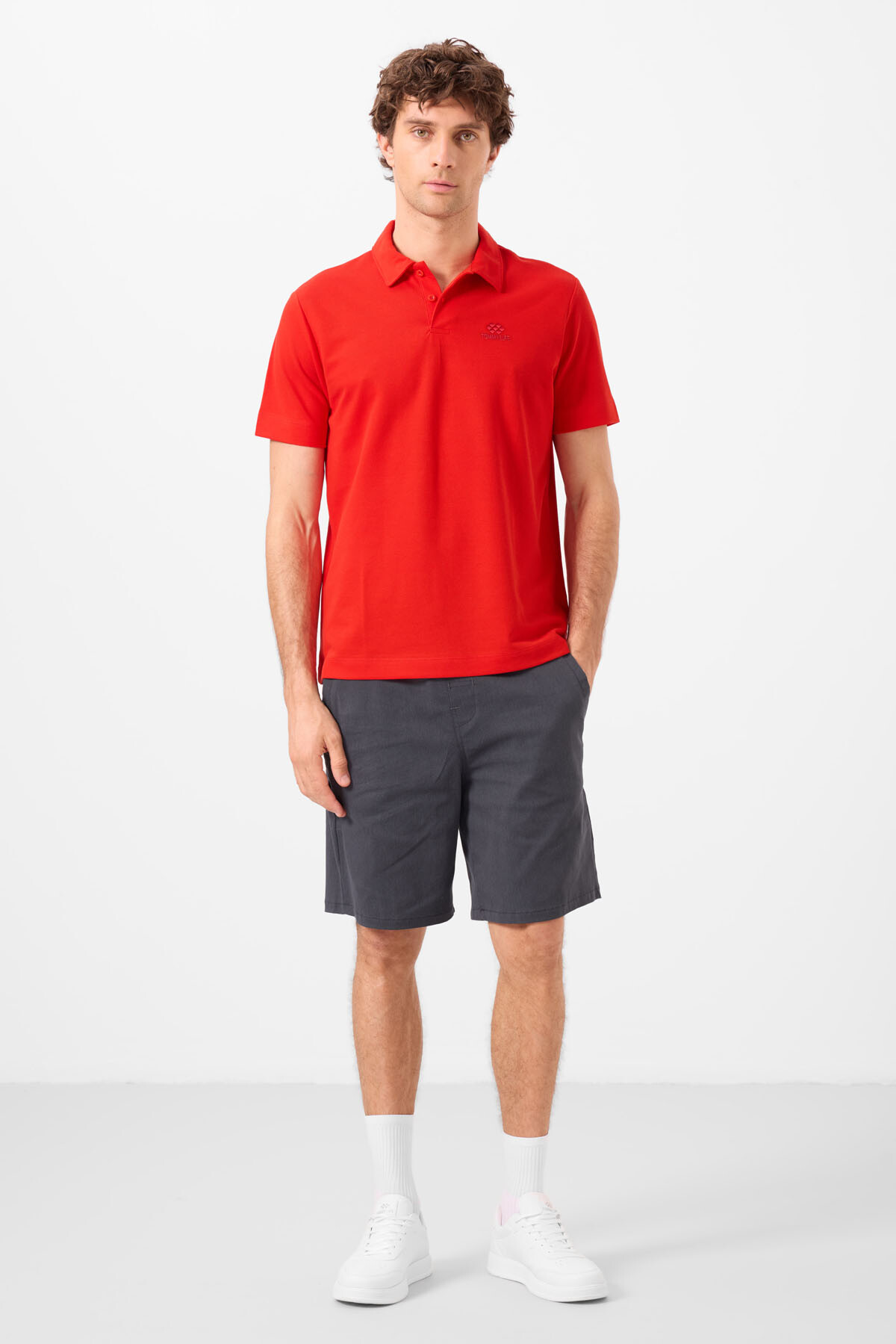 Gri Standart Fit Dokuma Hafif Esnek Chino Erkek Şort - 81292 - TOMMYLIFE