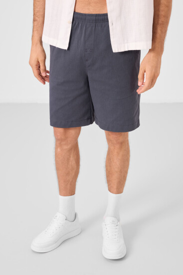 Gri Standart Fit Dokuma Hafif Esnek Chino Erkek Şort - 81293 - TOMMYLIFE (1)