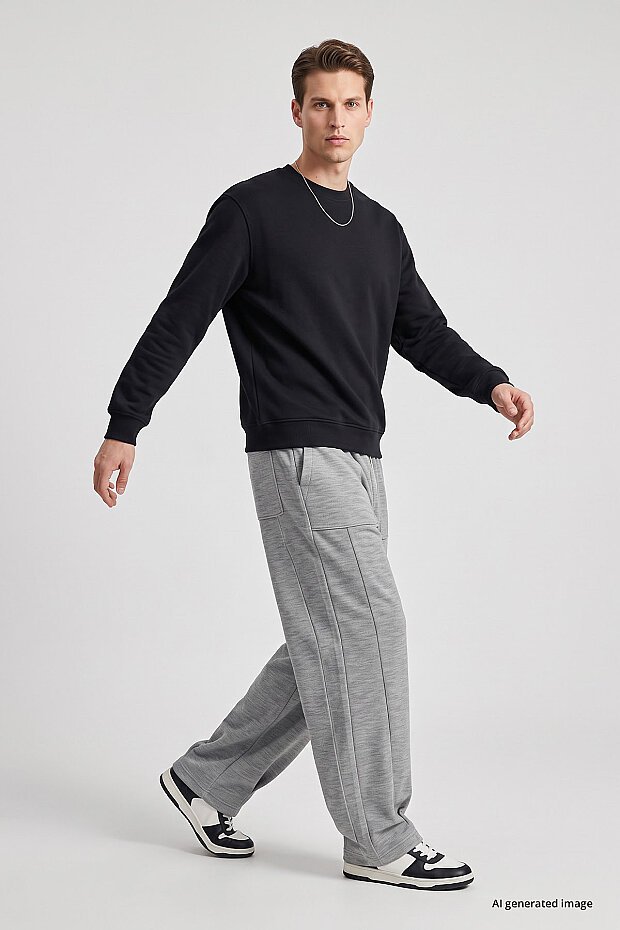 Gri Melanj Balon Fit Erkek Eşofman Alt - 82205 - 1