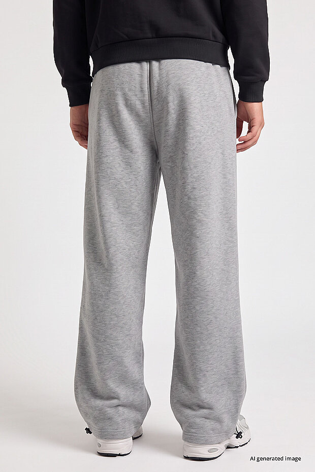 Gri Melanj Lastikli Erkek Baggy Eşofman Alt - 82200 - 5