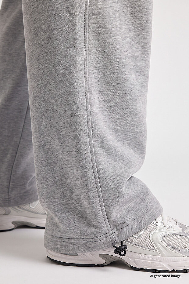 Gri Melanj Lastikli Erkek Baggy Eşofman Alt - 82200 - 4