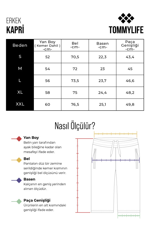 Gri Melanj Pamuklu Yumuşak Dokulu Standart Fit Nakışlı Erkek Kapri - 83102 - 6