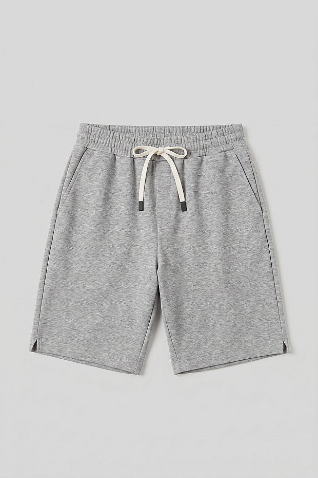 Gri Melanj Standart Fit Basic Arka Cepli Erkek Şort - 81314 - 1