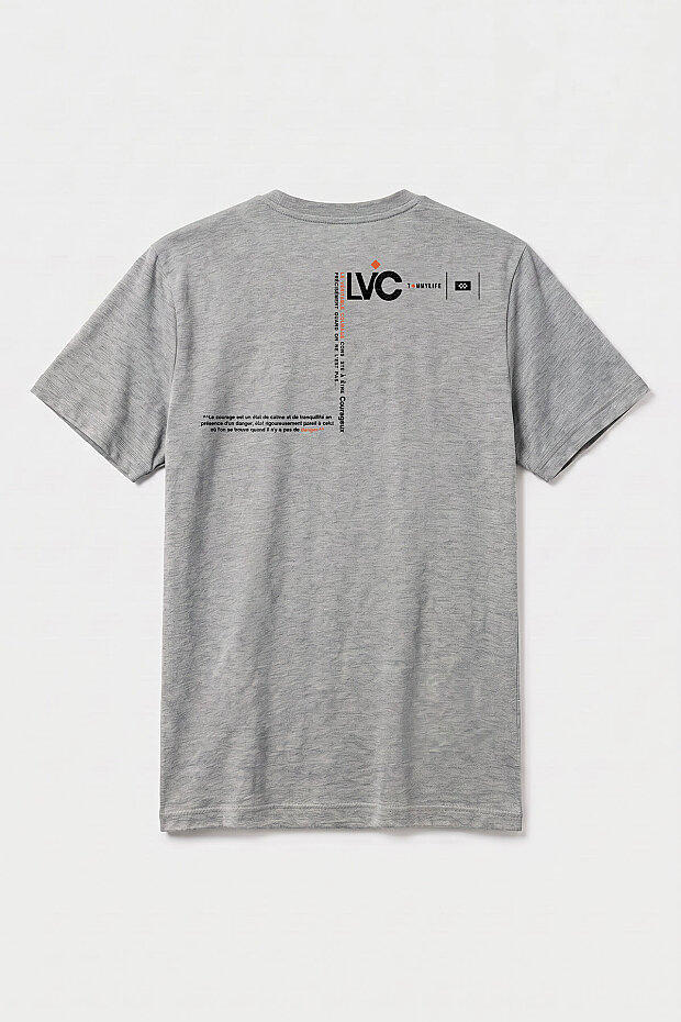 Gri Melanj Standart Fit Baskılı Kısa Kollu Erkek T-Shirt - 88440 - 2
