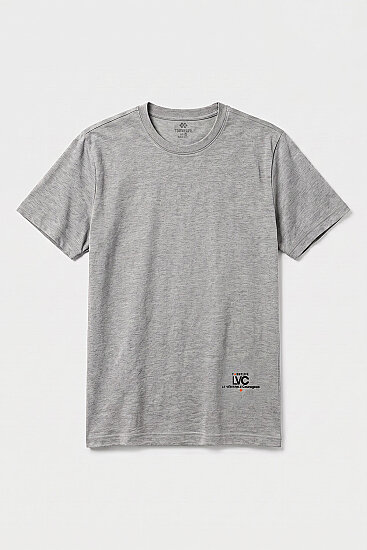 Gri Melanj Standart Fit Baskılı Kısa Kollu Erkek T-Shirt - 88440 