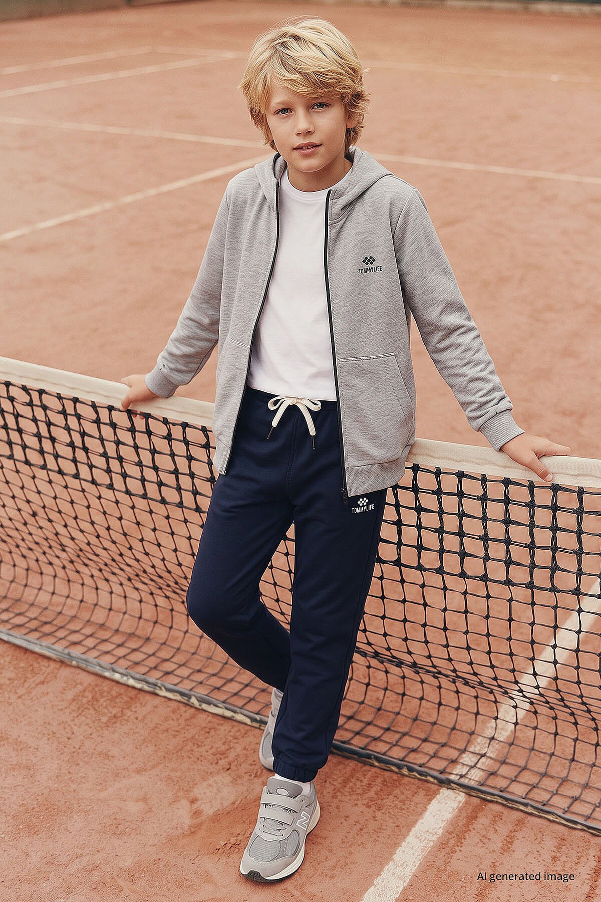 Gri Melanj Standart Kalıp Basic Erkek Çocuk Sweatshirt - 11336 - TOMMYLIFE