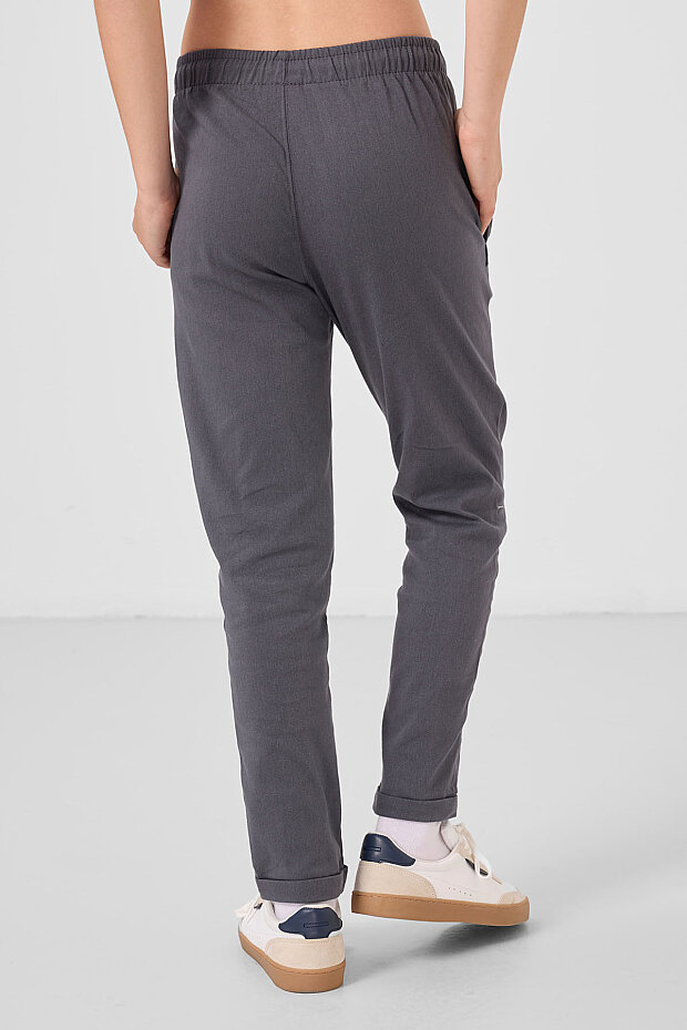 Gri Standart Fit Dokuma Hafif Esnek Chino Erkek Çocuk Pantolon - 11272 - 6
