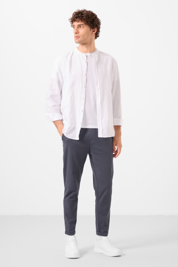 Gri Standart Fit Dokuma Hafif Esnek Chino Erkek Pantolon - 82178 - 4