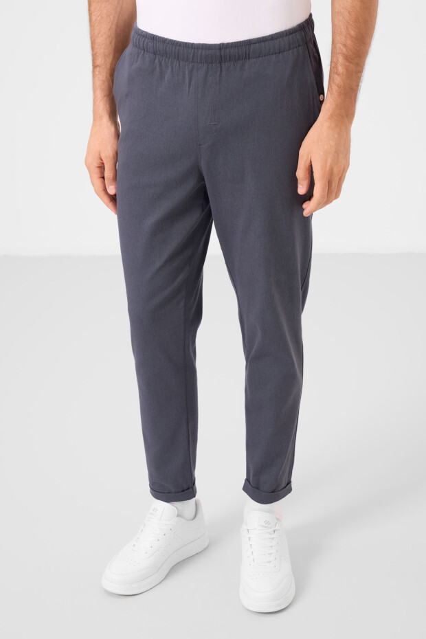 Gri Standart Fit Dokuma Hafif Esnek Chino Erkek Pantolon - 82178 - 2