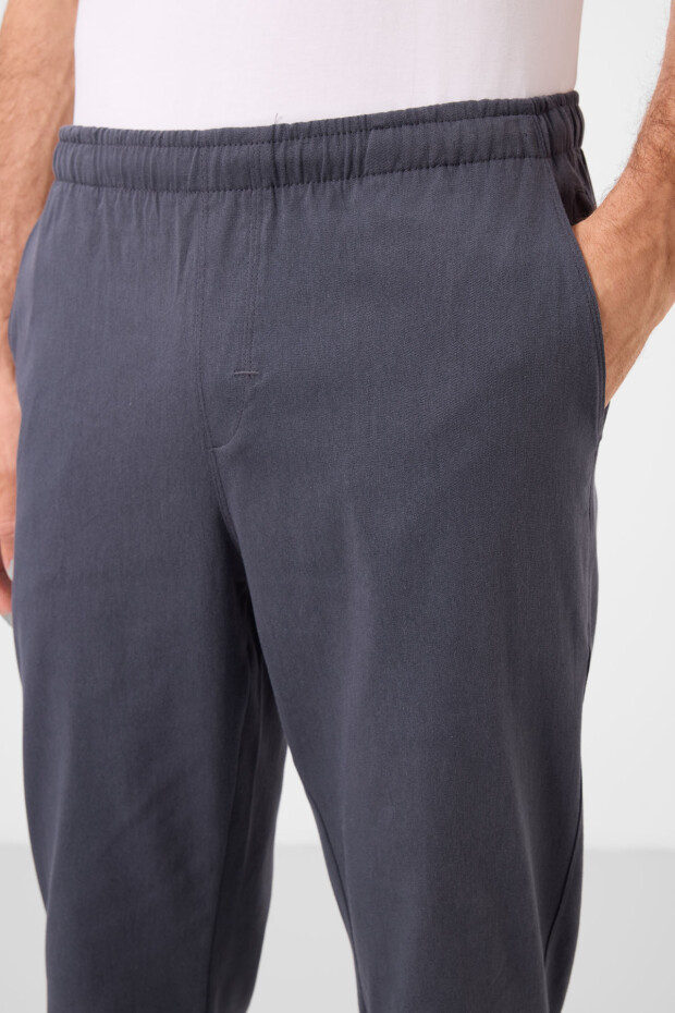 Gri Standart Fit Dokuma Hafif Esnek Chino Erkek Pantolon - 82178 - 3
