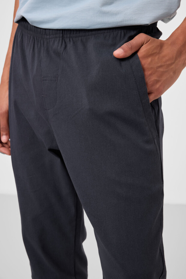 Gri Standart Fit Dokuma Hafif Esnek Chino Erkek Pantolon - 82179 - 4