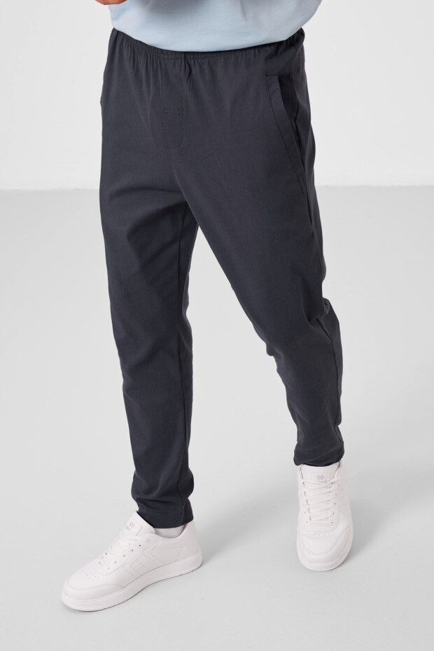 Gri Standart Fit Dokuma Hafif Esnek Chino Erkek Pantolon - 82179 - 2