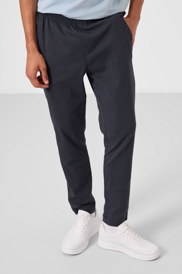 Gri Standart Fit Dokuma Hafif Esnek Chino Erkek Pantolon - 82179 - 3