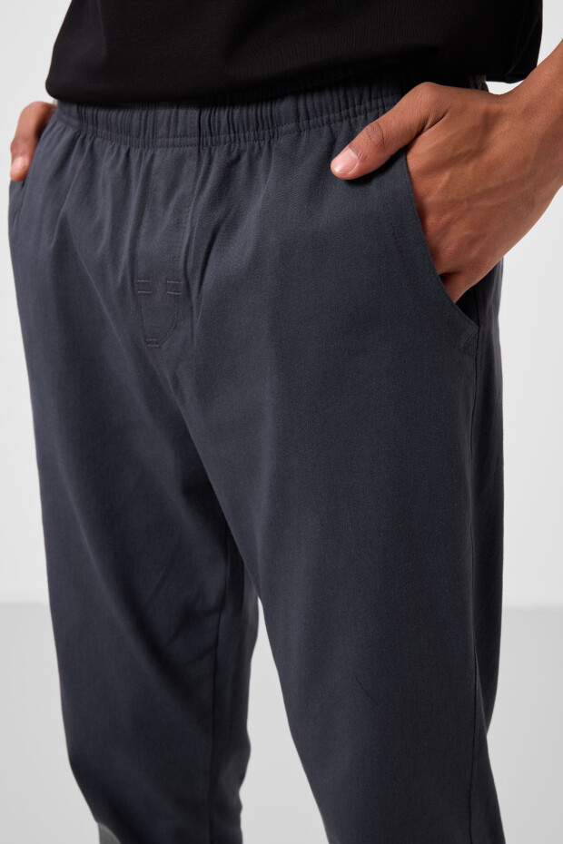 Gri Standart Fit Dokuma Hafif Esnek Chino Erkek Pantolon - 82180 - 4