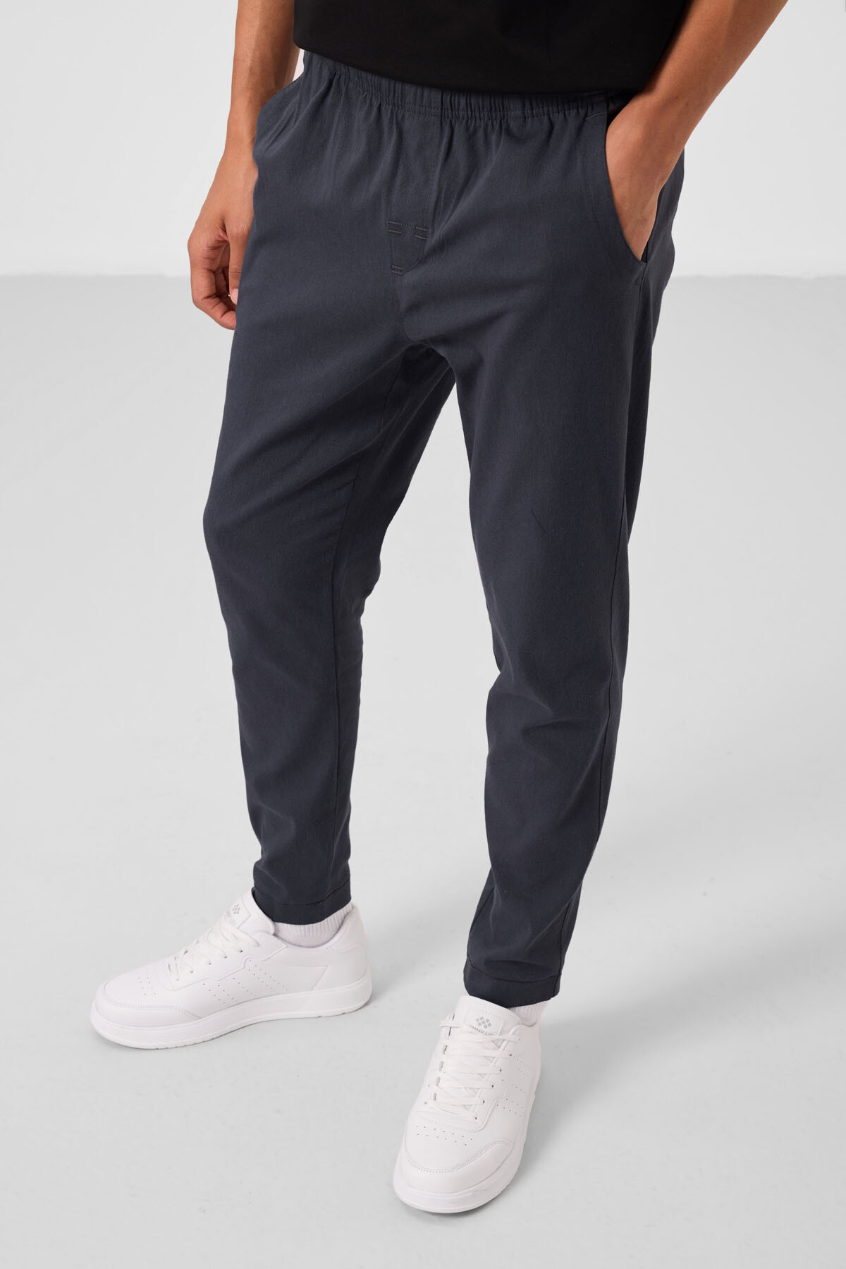Gri Standart Fit Dokuma Hafif Esnek Chino Erkek Pantolon - 82180 - TOMMYLIFE (1)