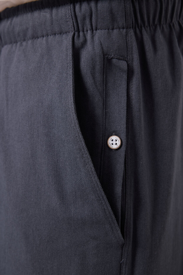 Gri Standart Fit Dokuma Hafif Esnek Chino Erkek Şort - 81291 - 4