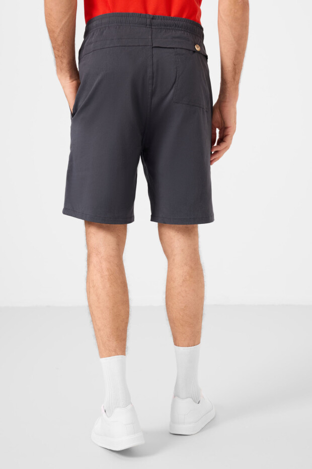 Gri Standart Fit Dokuma Hafif Esnek Chino Erkek Şort - 81292 - 7
