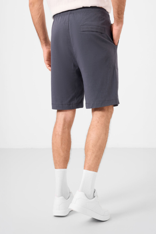 Gri Standart Fit Dokuma Hafif Esnek Chino Erkek Şort - 81293 - 7
