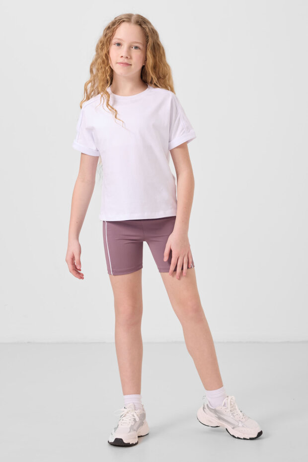 Gül Kurusu Esnek Standart Fit Basic Performans Kız Çocuk Tayt - 75189 - 1
