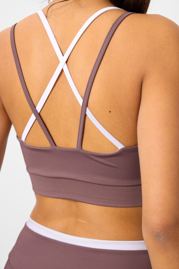 Gül Kurusu Esnek Standart Fit Performans Kadın Tayt Takım - 95333 - 2