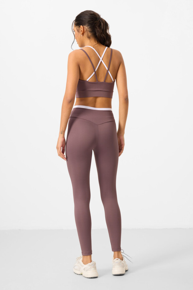 Gül Kurusu Esnek Standart Fit Performans Kadın Tayt Takım - 95333 - 7