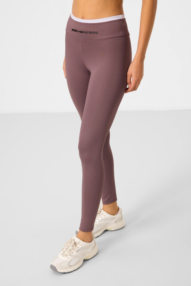 Gül Kurusu Esnek Standart Fit Performans Kadın Tayt Takım - 95333 - 5