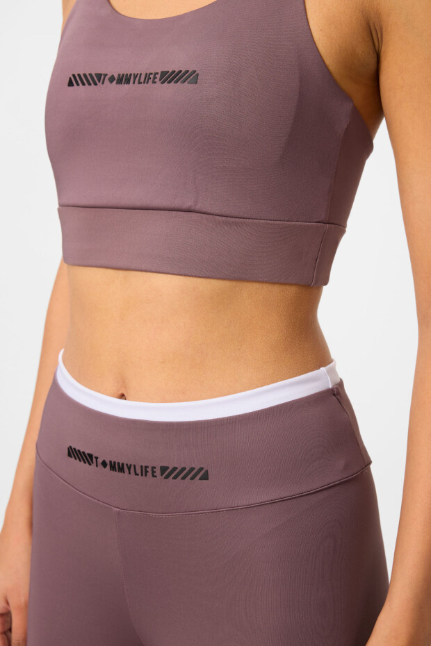 Gül Kurusu Esnek Standart Fit Performans Kadın Tayt Takım - 95333 - 6