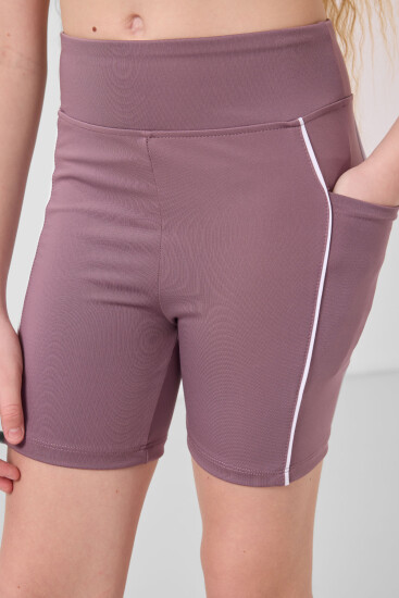 Gül Kurusu Esnek Standart Fit Basic Performans Kız Çocuk Tayt - 75189 - Thumbnail