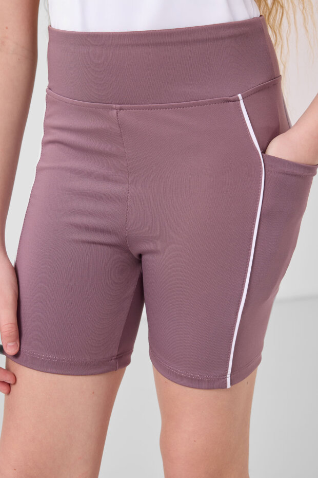 Gül Kurusu Esnek Standart Fit Basic Performans Kız Çocuk Tayt - 75189 - 4