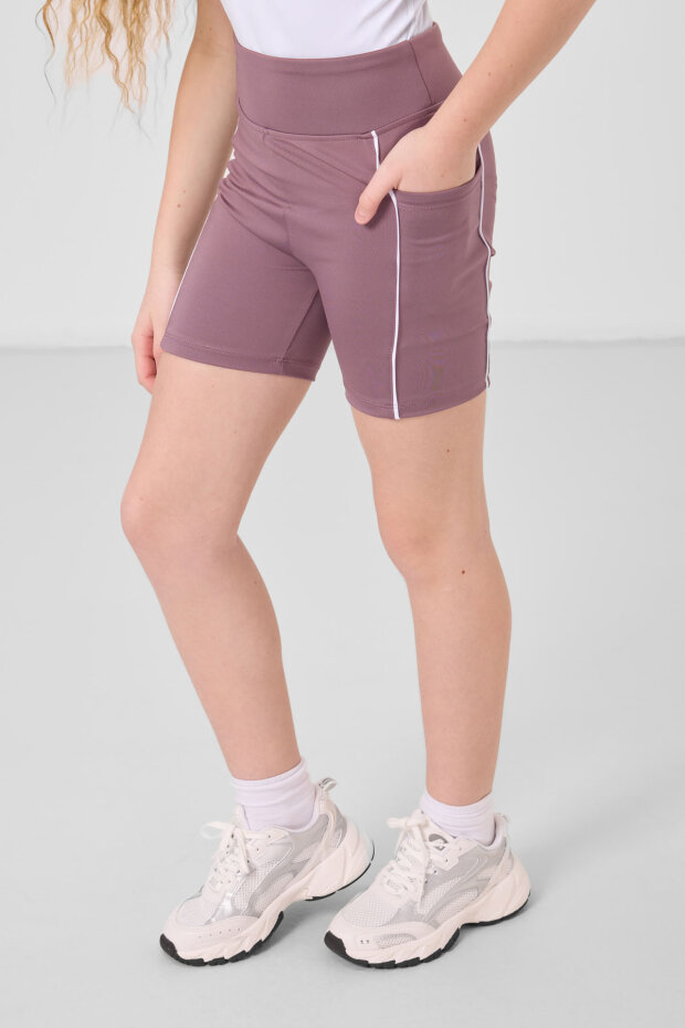 Gül Kurusu Esnek Standart Fit Basic Performans Kız Çocuk Tayt - 75189 - 5