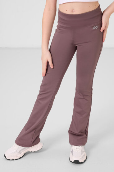 Gül Kurusu Esnek Standart Fit Basic Performans İspanyol Paça Kız Çocuk Tayt - 75193 