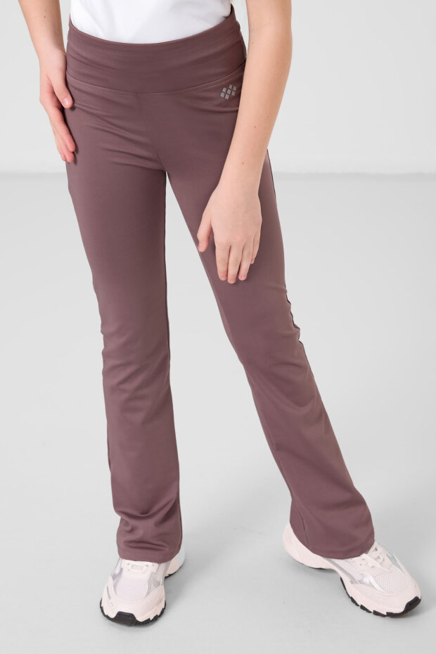 Gül Kurusu Esnek Standart Fit Basic Performans İspanyol Paça Kız Çocuk Tayt - 75193 - 3