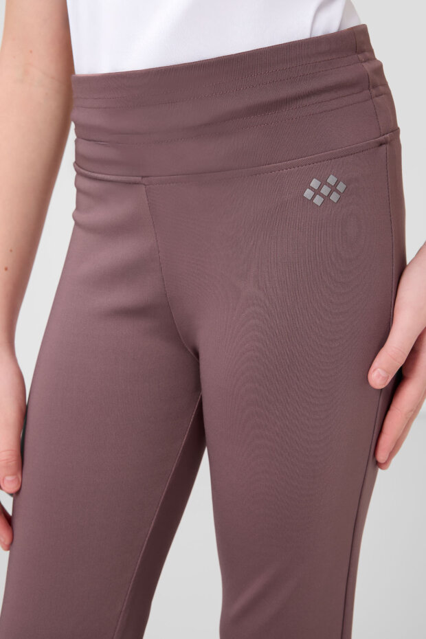 Gül Kurusu Esnek Standart Fit Basic Performans İspanyol Paça Kız Çocuk Tayt - 75193 - 4